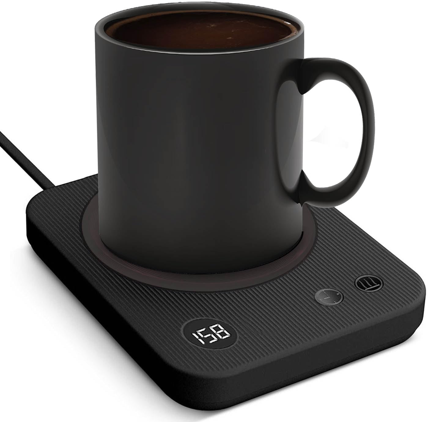 Smart Coffee Mug Warmer, Electric Cup Warmer With Aluminum Metal Panel for Office, Desk Accessories, Beverage Warmer for Cocoa, Milk, for Dad