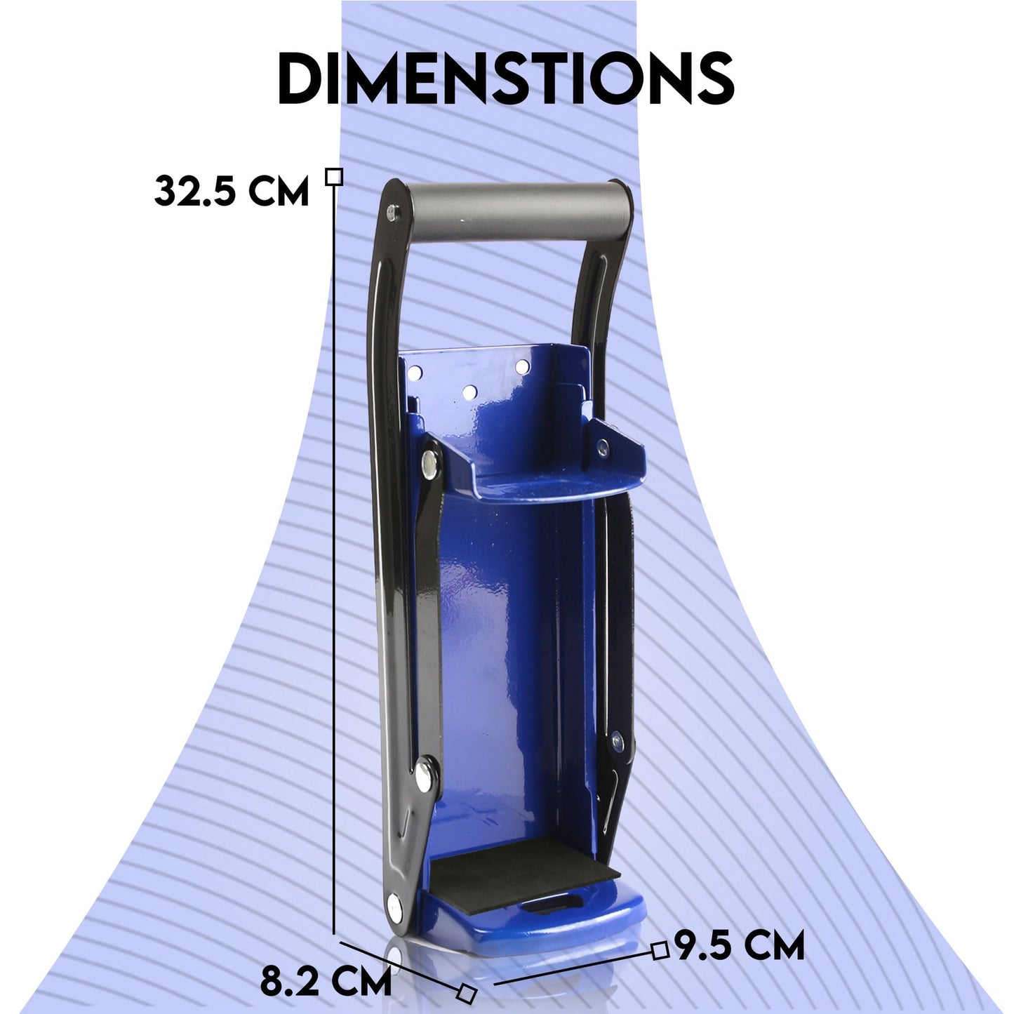 LKH Can Crusher & Bottle Opener - Soda Beer Can Crushers for Recycling, Wall Mounted with Soft Grip Handle, Built-in Tin Opener 2-in-1 Heavy Duty Tool for Bottles, Tins & More (Blue)