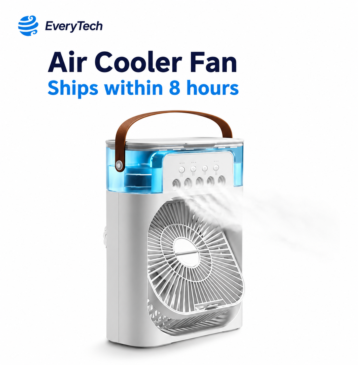 3-in-1 Mini Air Cooler Fan – Portable Humidifier & LED Night Light