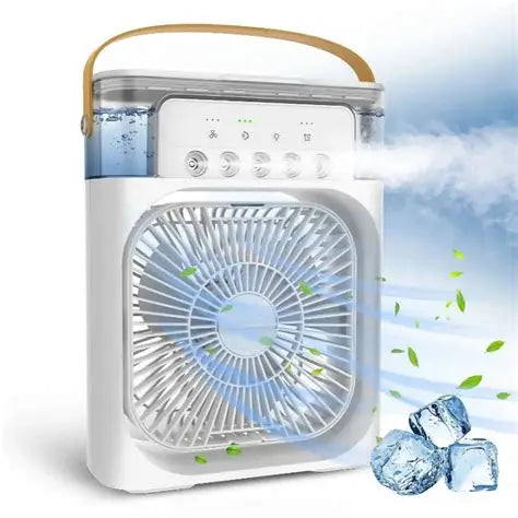 3-in-1 Portable Air Cooler – USB Fan, Humidifier & LED Night Light