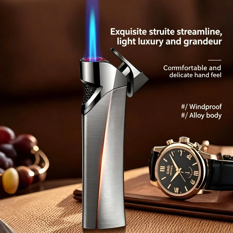 Streamlined Metal Jet Flame Torch Lighter – Windproof Butane