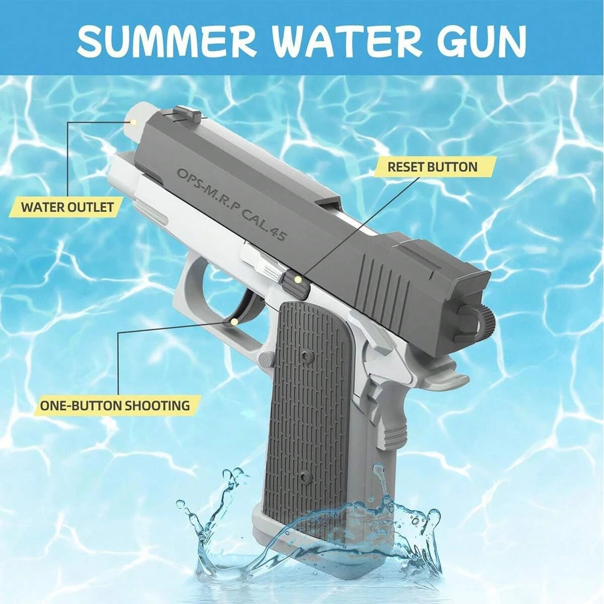 M1911 Water Pistol Toy – CE Certified, Ages 3+