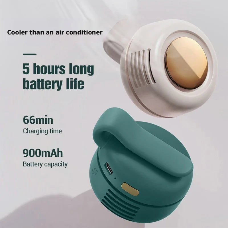 2026 Hot Mini Portable Clip Fan Handheld Waist Hanging Leafless Fan Small Whirlwind Fan For Daily Outdoor Travel