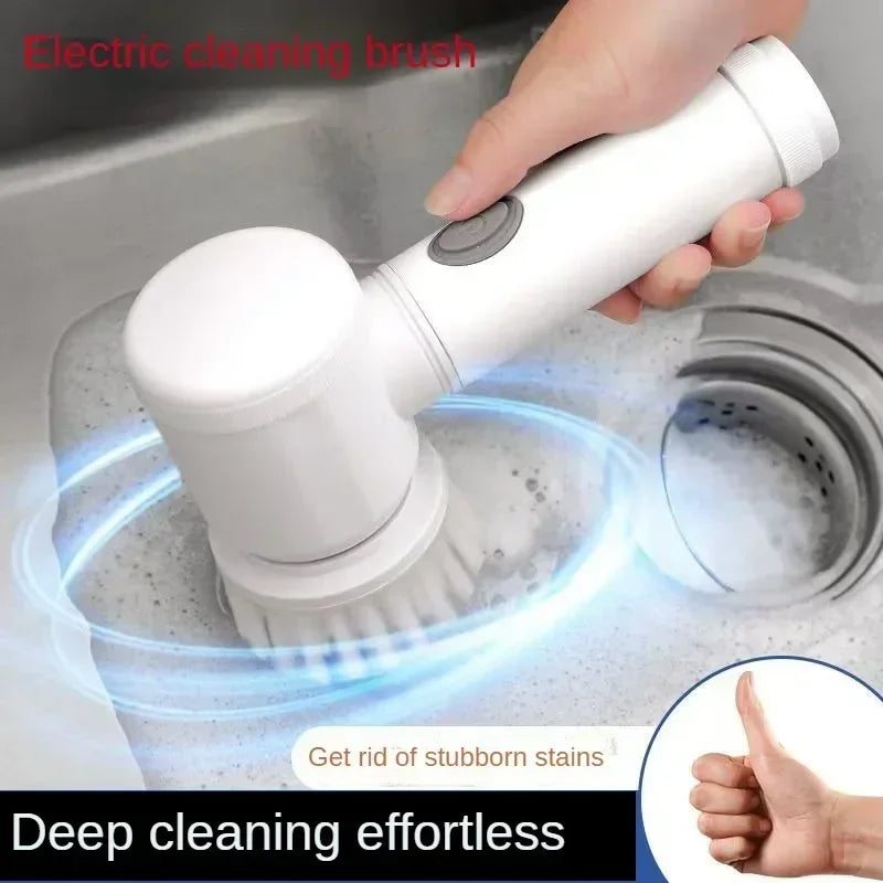 Cordless Electric Spin Scrubber – 5 Interchangeable Brush Heads