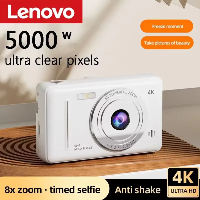 Lenovo 4K Retro CCD Digital Camera – 50MP, Auto Focus