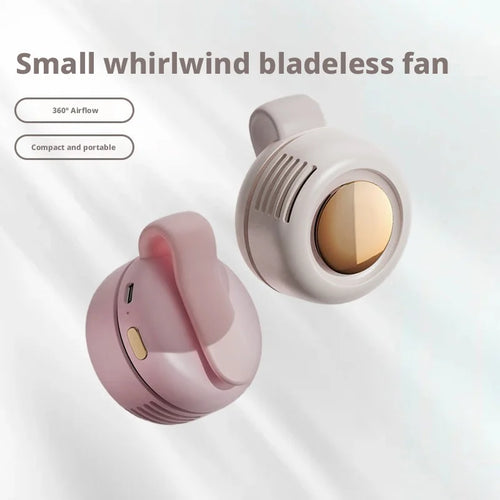 2026 Hot Mini Portable Clip Fan Handheld Waist Hanging Leafless Fan Small Whirlwind Fan For Daily Outdoor Travel