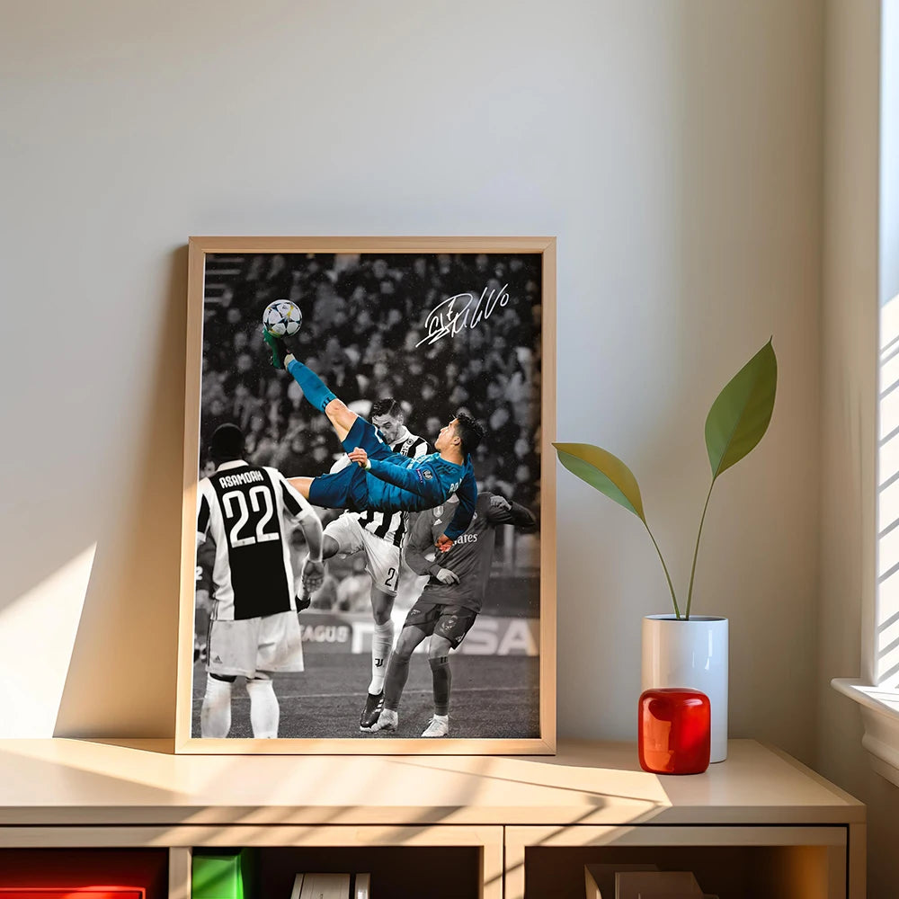 Football Star Canvas Wall Art Poster – Unframed Sports Print