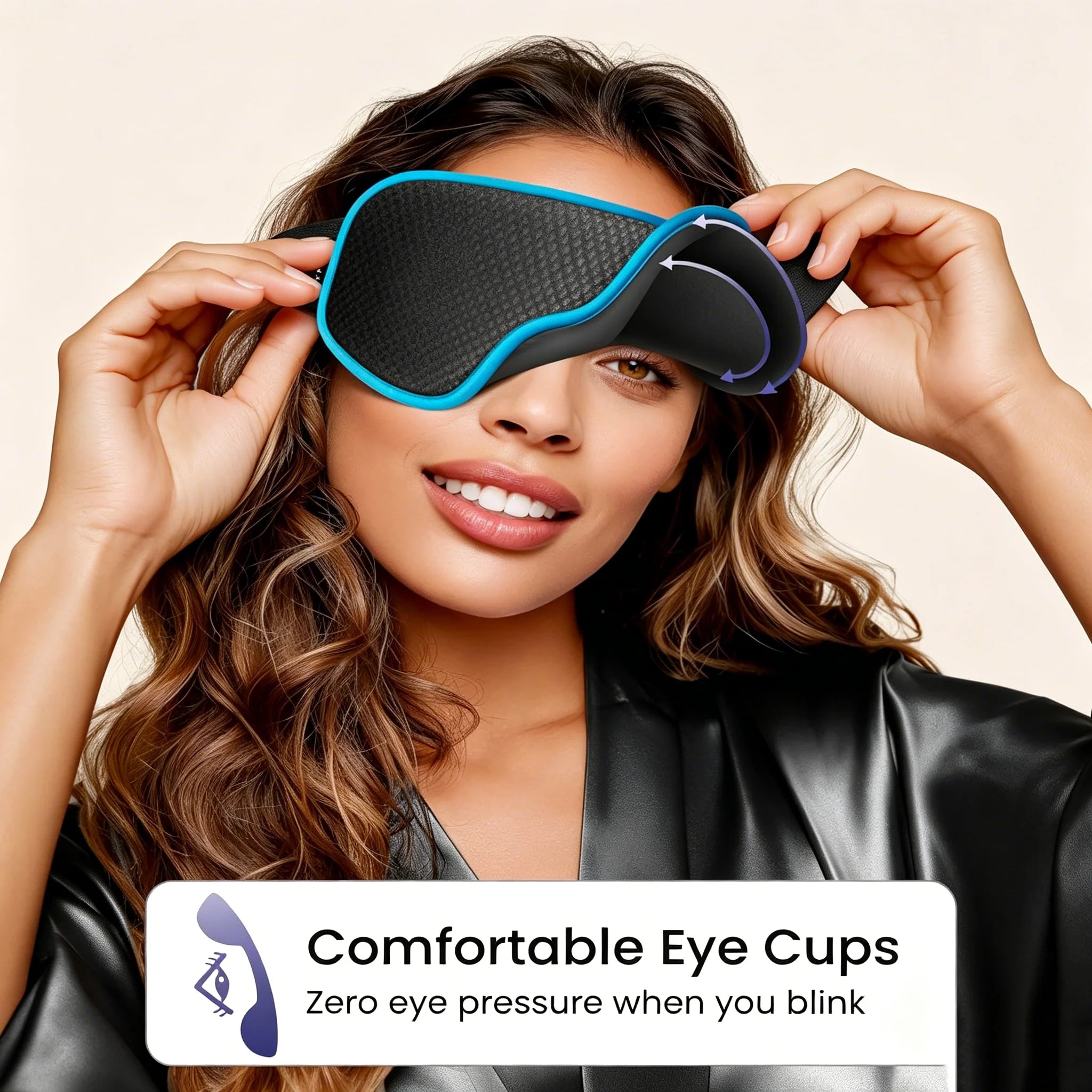 3D Weighted Eye Sleep Mask – Blackout Blindfold for Women & Men