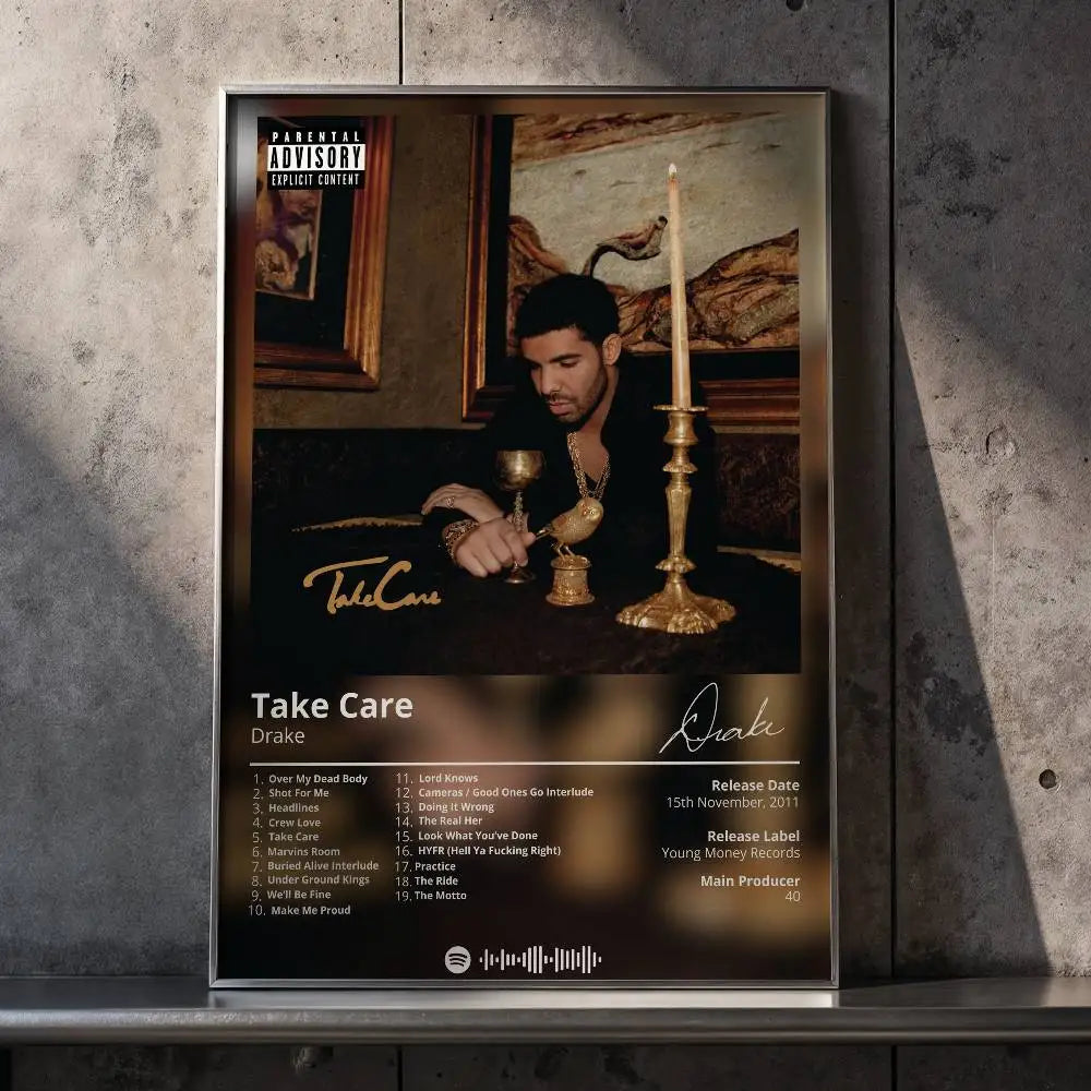 Drake Album Art Wall Poster – Waterproof Self-Adhesive Print