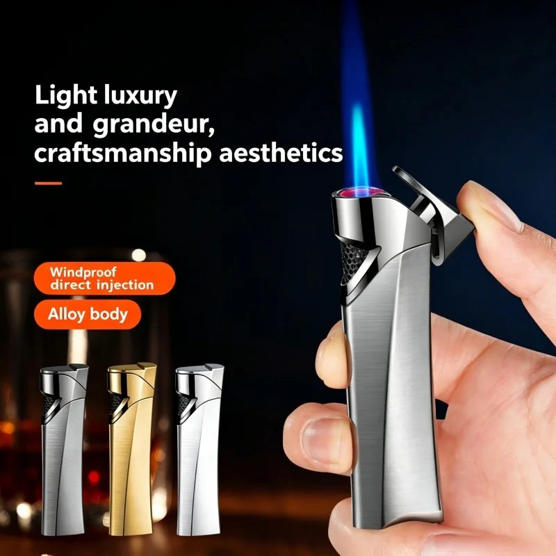 Streamlined Metal Jet Flame Torch Lighter – Windproof Butane
