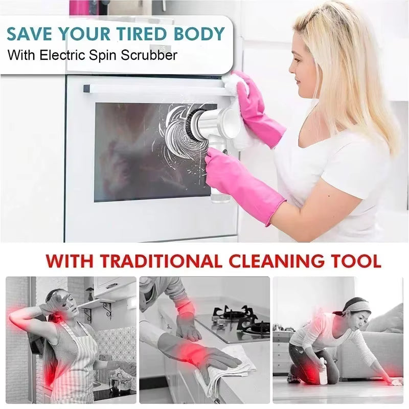Electric Spin Scrubber – Cordless Rechargeable Cleaning Brush