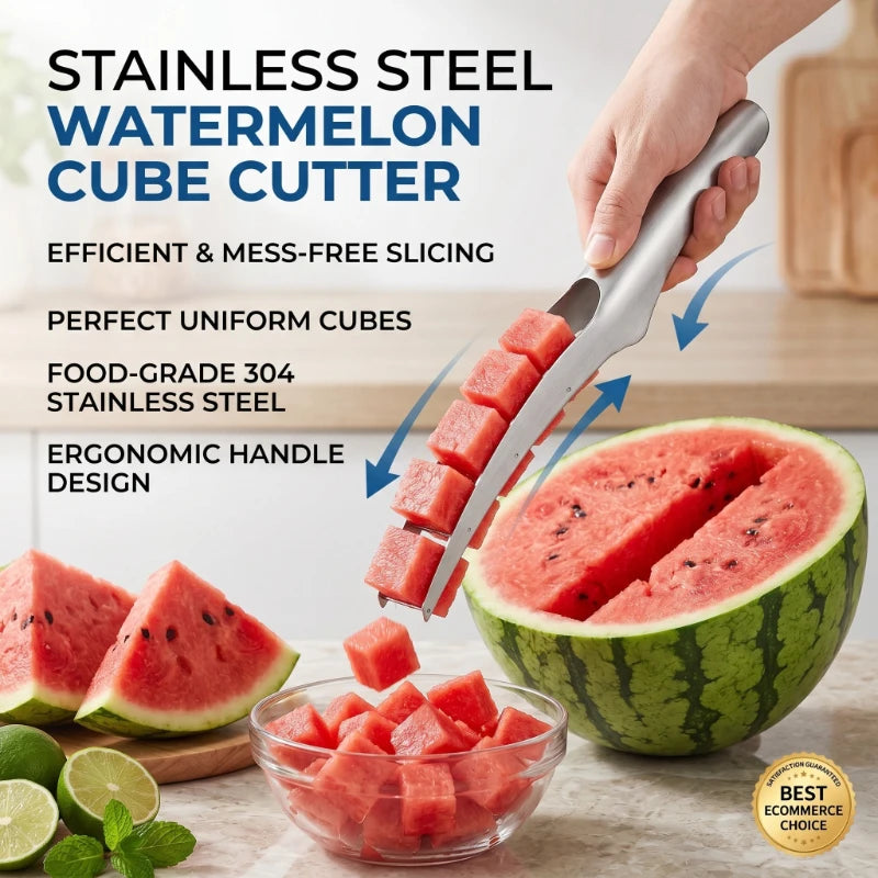 Stainless Steel Watermelon Dicing Cutter – Manual Fruit Segmentation Tool