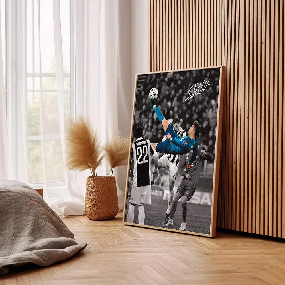 Football Star Canvas Wall Art Poster – Unframed Sports Print