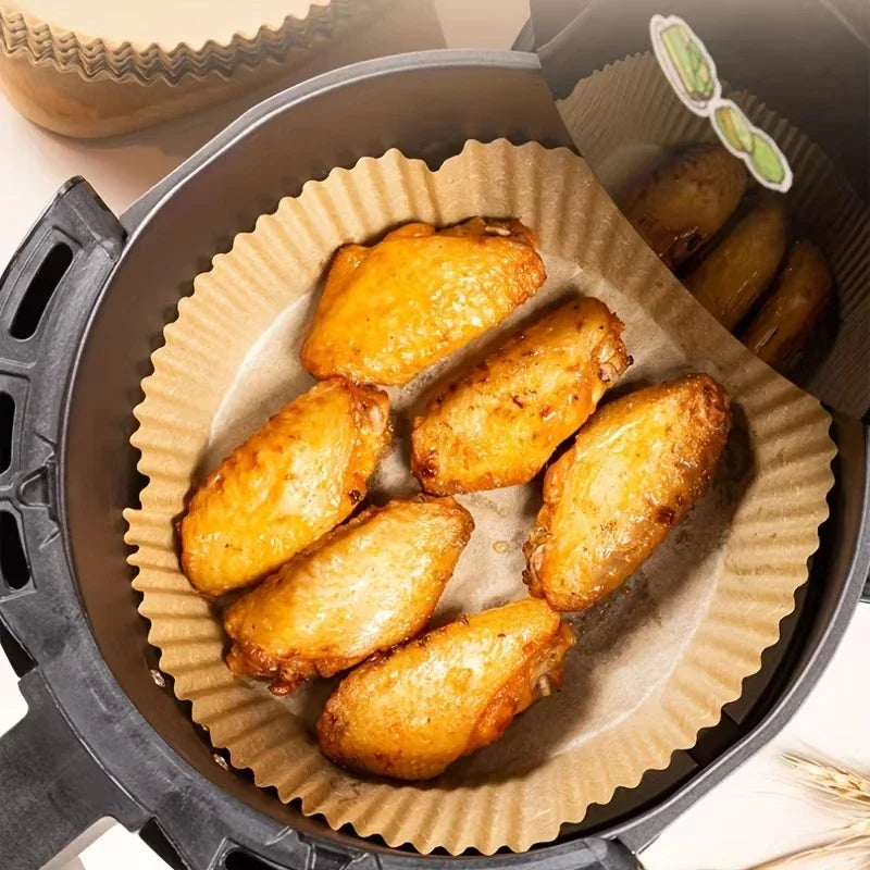 Air Fryer Paper Liners Disposable Oil-proof Waterproof Baking Paper Round Square And Rectangle Parchment Kitchen Party Supplies