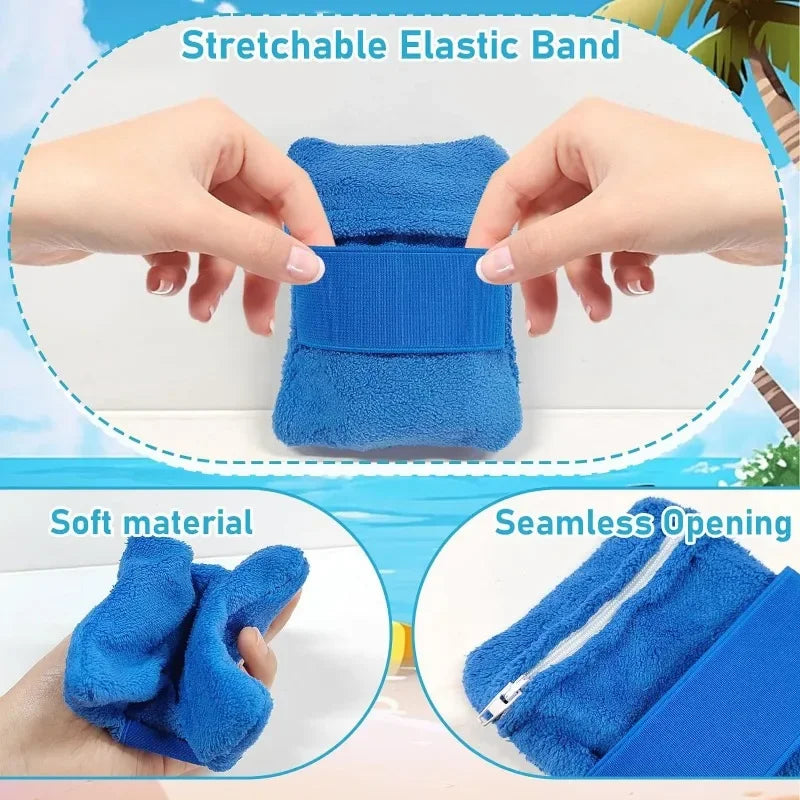 Sand Remover for Beach Soft Sand Wipe Off Mitts for Adults & Kids Skin-Friendly Sand Off Bags Beach Vacation Camping Essentials