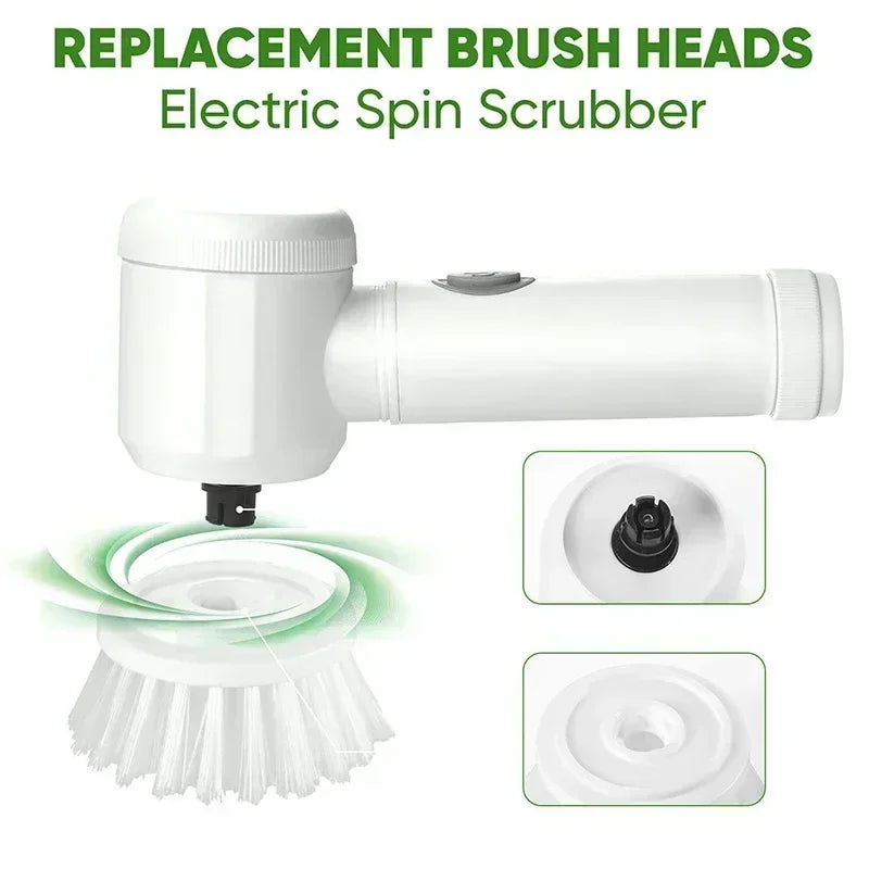 Cordless Electric Spin Scrubber – 5 Interchangeable Brush Heads