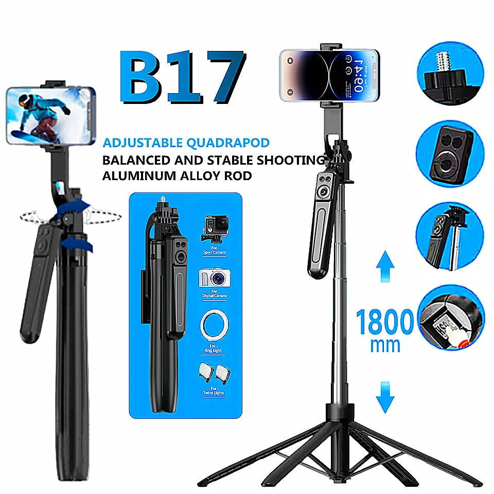 Wireless Selfie Stick Tripod with Bluetooth Remote