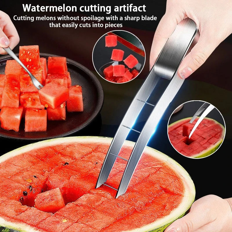 Stainless Steel Watermelon Dicing Cutter – Manual Fruit Segmentation Tool